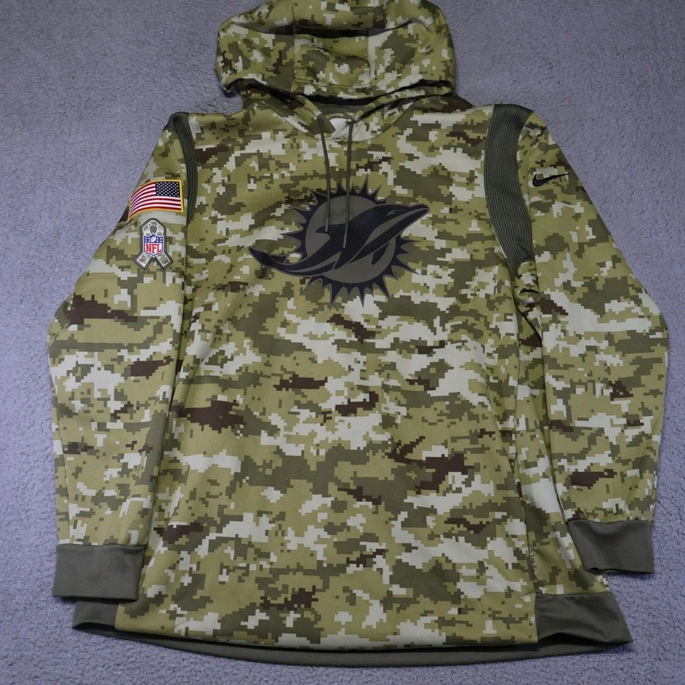 Nike Miami Dolphins Salute to Service Camo Hoodie NFL NKQ6-10P5 Mens XXL